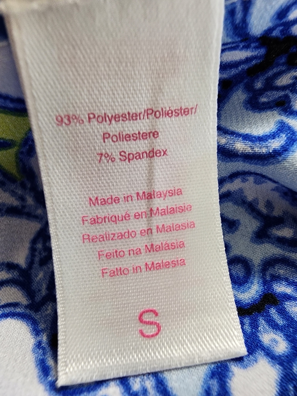 Oscar de la Renta Pink Label Blue Tile Print Caftan Lounge Dress Size Small - Picture 13 of 15